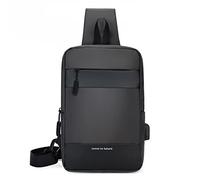 Mumuve Sacs de poitrine décontractés pour homme avec port de charge USB, sacs à bandoulière, gris, Size:app. 21x7x31cm /8.26x2.75x12.2in