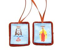 Mumuve Scapulaire Rouge Catholique avec Notre-Dame du Mount Carmels Collier Religieux pour Dévotion Spirituelle Première Communion Sainte