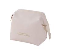 Mumuve Trousse de maquillage de voyage pour femme en cuir synthétique imperméable, grande fermeture éclair, blanc, Size: approx.14x10x15cm/5.51x3.94x5.91in