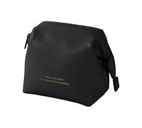 Mumuve Trousse de maquillage de voyage pour femme en cuir synthétique imperméable, grande fermeture éclair, Noir , Size: approx.14x10x15cm/5.51x3.94x5.91in