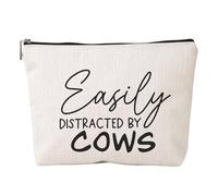 Mumuve Trousse de maquillage imprimée avec lettres inspirantes pour femme, imitation lin, sac à main de voyage, Ymhzb3350, As shown in the picture (error 1-3cm)