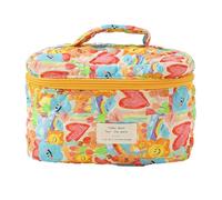 Mumuve Trousse de maquillage matelassée, trousse de toilette, sac de rangement pour la maison, les voyages, le maquillage pour les soins, love, Size: Approx. 25x16x16cm/9.84x6.30x6.30in