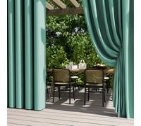 MUMUXIAO 2 panneaux de rideaux d'extérieur pour terrasse, porche, pergola - Rideaux d'extérieur imperméables et résistants aux intempéries - Isolation thermique avec œillets - Vert eau - 132 x 243 cm