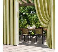 MUMUXIAO 2 panneaux de rideaux d'extérieur pour terrasse, porche, pergola - Rideaux d'extérieur imperméables et résistants aux intempéries - Isolation thermique avec œillets - Jaune clair - 132 x 213