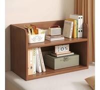 MUMUXIAO Bibliothèque basse ouverte avec coins arrondis, étagère de rangement multifonction pour salon, chambre à coucher, bureau à domicile (noyer foncé, 50 x 20 x 40 cm)