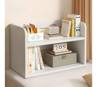 MUMUXIAO Bibliothèque basse ouverte avec coins arrondis, étagère de rangement multifonction pour salon, chambre à coucher, bureau (blanc chaud, 50 x 20 x 40 cm)