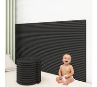 MUMUXIAO Coussin mural rembourré à décoller et à coller pour mur, 200 x 20 cm, 3D anti-collision, panneaux muraux autocollants pour chambre à coucher, chambre d'enfant, salle de jeux (noir)