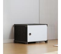MUMUXIAO Cube de rangement avec portes, étagères modulaires en plastique à monter soi-même, armoire de placard empilable pour chambre à coucher, salon, dortoir, grande bibliothèque de rangement (blanc