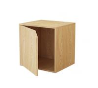 MUMUXIAO Cube de rangement empilable avec porte, bibliothèque modulaire, étagères de rangement pour petits espaces, vitrine en bois pour la maison et le bureau (jaune)