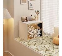 MUMUXIAO Cube de rangement empilable pour la maison, les livres, les vêtements, les jouets, bibliothèque en bois avec porte, système de rangement modulaire (blanc chaud, grille unique avec tiroir)