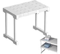 MUMUXIAO Étagère de rangement extensible pour armoire, étagère à épices réglable sous l'évier, séparateur empilable et peu encombrant (24 cm de large + 22 cm de haut, 47 à 68 cm de long)
