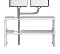 MUMUXIAO Étagère de rangement extensible sous évier, étagère de rangement réglable, séparateur évolutif pour cuisine, chambre à coucher, 1 lot (24 cm de large + 22 cm de haut, 37 à 48 cm de long)