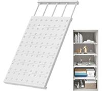 MUMUXIAO Étagère extensible à monter soi-même - Séparateur extensible en plusieurs couches - Étagère de rangement réglable en métal pour chambre à coucher, cuisine, placard (42 cm de large, 73 à 125