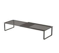 MUMUXIAO Étagère extensible pour économiser de l'espace - Étagères réglables en métal - Étagère de rangement empilable pour placard (noir, grande taille)