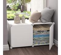 MUMUXIAO Grand cube de rangement, étagères de rangement modulaire en résine pour balcon, baie vitrée, chambre à coucher, salon, bureau (blanc, 76 x 47 x 39 cm)