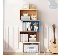 MUMUXIAO Grande bibliothèque cube universelle empilable en bois, rangement bas et présentoir pour la maison, le bureau, le salon (style C)