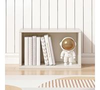 MUMUXIAO Grande bibliothèque cubique universelle empilable en bois, rangement bas et présentoir pour la maison, le bureau, le salon (blanc)