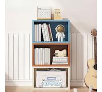 MUMUXIAO Grande bibliothèque cubique universelle empilable en bois, rangement bas et présentoir pour la maison, le bureau, le salon (style B)