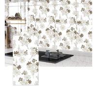 MUMUXIAO Lot de 10 autocollants muraux imperméables pour cuisine, salle de bain - Impression florale - 60 x 30 cm - Beige