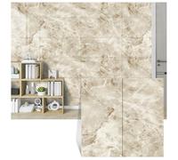 MUMUXIAO Lot de 10 panneaux muraux imperméables en PVC pour dosseret de métro - 60 x 30 cm - Papier peint autocollant pour cuisine et salle de bain (beige1)