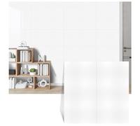 MUMUXIAO Lot de 10 panneaux muraux imperméables en PVC pour dosseret de métro - 60 x 30 cm - Papier peint autocollant pour cuisine et salle de bain (blanc 3)