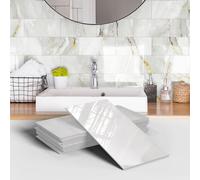 MUMUXIAO Lot de 16 papiers peints autocollants 3D imperméables en PVC pour cuisine et salle de bains - 10 x 20 cm (blanc 3)