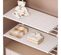 MUMUXIAO Lot de 2 étagères de placard extensibles, séparateurs de rangement extensibles réglables en métal pour chambre à coucher, salle de bain, placard (42 cm de large, 38 à 60 cm)