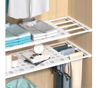 MUMUXIAO Lot de 2 étagères extensibles réglables pour placard, cuisine, salle de bain (24 cm de large, 38 à 60 cm)
