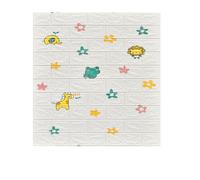 MUMUXIAO Lot de 2 panneaux muraux acoustiques à décoller et à coller - Rembourrage mural 3D anti-collision - Pour studio, bureau, maison - 70 x 77 cm - Motif animal blanc
