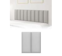 MUMUXIAO Lot de 2 panneaux muraux rembourrés 3D anti-collision - 3 cm d'épaisseur - Pour chambre à coucher, tête de lit (gris)