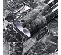 MUMUXIAO Papier contact marbre brillant imperméable pour plan de travail, 40 x 200 cm, autocollant mural pour salon, cuisine, armoire, tiroir (gris)