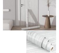 MUMUXIAO Papier peint à décoller et à coller, 40 x 200 cm, papier contact grain de bois pour armoire/tiroir/comptoir, autocollant imperméable pour décoration murale (gris 2)