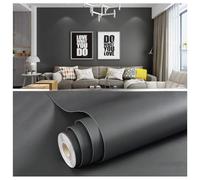 MUMUXIAO Papier peint autocollant à surface mate avec dos adhésif, rouleau de film vinyle imperméable et amovible (gris foncé, 60 x 300 cm)