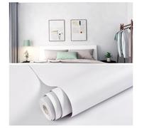 MUMUXIAO Papier peint autocollant à surface mate avec dos adhésif, rouleau de film vinyle imperméable et amovible pour bricolage (blanc, 60 x 500 cm)