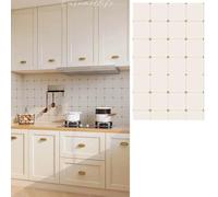 MUMUXIAO Papier peint autocollant en vinyle imperméable pour chambre à coucher, cuisine - 44 x 200 cm - Motif floral - Beige 2