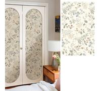 MUMUXIAO Papier peint autocollant en vinyle imperméable pour chambre à coucher et cuisine - Motif floral - 44 x 200 cm - Beige 1