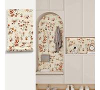 MUMUXIAO Papier peint floral à décoller et à coller - 40 x 100 cm - Papier peint vintage bohème imperméable - Autocollant mural pour armoire, tiroir, étagère (beige1)