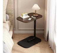 MUMUXIAO Table d'appoint de lit en forme de C avec roulettes cachées, plateau TV, plateau de rangement robuste pour manger, collation, bureau de rangement robuste pour chambre à coucher (marron-noir)