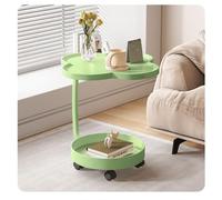MUMUXIAO Table d'appoint mobile en forme de C pour petit endroit, salon, chambre à coucher, table d'appoint mobile avec roulettes, plateau TV, table de canapé, table basse pour canapé-lit (vert)