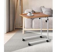 MUMUXIAO Table de chevet médicale avec roulettes roulantes, table d'appoint d'hôpital réglable en forme de C, plateau de service, bureau d'ordinateur portable pour personnes âgées