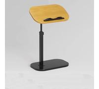 MUMUXIAO Table de chevet réglable en hauteur avec plateau inclinable, tables d'appoint de canapé pour petits espaces, plateau TV pivotant à 90°, table d'appoint en forme de C (jaune-noir)
