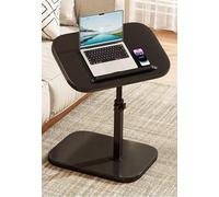 MUMUXIAO Tables d'appoint réglables en hauteur pour lit, canapé, table d'appoint en forme de C avec bureau pivotant, pour ordinateur portable, lit d'hôpital, noir