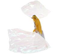 MUNAFIE 2 pièces de bannières de louange pour la danse, drapeaux rectangulaires, bannières d'adoration pour la performance de danse à l'église avec une tige de drapeau flexible, blanc transparent