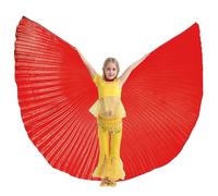 MUNAFIE Ailes d'halloween Costume pour Filles et garçons Ailes de fée Costume d'ailes d'Isis pour Carnaval Cosplay Party Rouge