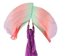 MUNAFIE Lot de 2 drapeaux d'adoration - Demi-cercle - Colorés - Avec hampe flexible - Pour spectacle de danse - Église - 10#VERT ROUGE-LILA