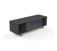 MUNARI meuble TV MK130 jusqu'à 55" Collection CORTINA EASY (Orme foncé / Gris foncé - bois, Verre et métal)