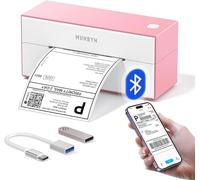 MUNBYN 129 Bluetooth Imprimante Etiquettes Thermiques, Imprimante d'étiquettes 4x6 sans fil, Imprimante de Bureau, pour l'expédition de colis, pour Etsy, Shopify, eBay, Amazon, Royal Mail, FedEx, Rose