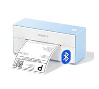 MUNBYN 129 Bluetooth Imprimante Etiquettes Thermiques, Imprimante d'étiquettes 4x6 sans fil, Imprimante de Bureau, pour l'expédition de colis, pour Etsy, Shopify, eBay, Amazon, Royal Mail, FedEx, Bleu