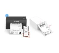 MUNBYN 130B Imprimante Thermique Noir+Etiquette Thermique 500Pack Étiquettes d'expédition Thermiques 4XL