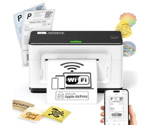 MUNBYN 2025 AirPrint Imprimante Thermique, AirPrint pour iOS et macOS, Imprimante Etiquette Thermiques sans Fil 4x6, Compatible avec Etsy, Shopify, Royal Mail, DPD, Evri, 941AP, Blanc
